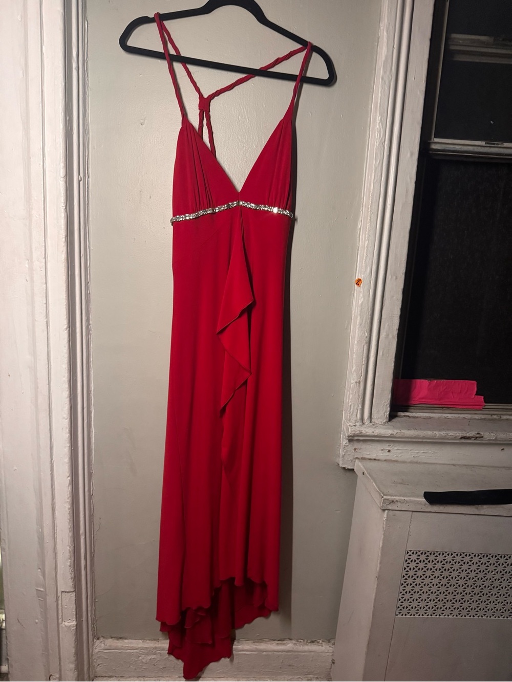 Vintage Laundry by Shelli Segal Red Rhinestone Gown Size M